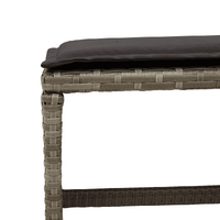17 Piece Garden Dining Set with Cushions Grey Poly Rattan