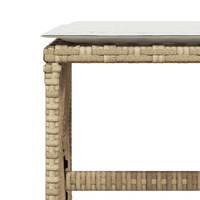 15 Piece Garden Dining Set with Cushions Beige Poly Rattan