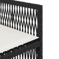 11 Piece Garden Dining Set with Cushions Black Poly Rattan