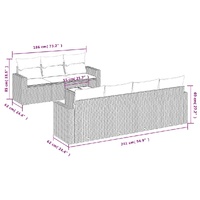8 Piece Garden Sofa Set with Cushions Grey Poly Rattan