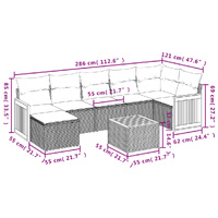 8 Piece Garden Sofa Set with Cushions Black Poly Rattan