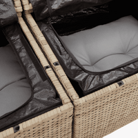 14 Piece Garden Sofa Set with Cushions Beige Poly Rattan