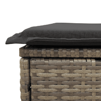 5 Piece Garden Sofa Set with Cushions Grey Poly Rattan