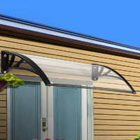 Window Door Awning Canopy 1mx3m Transparent Solid Sheet Plastic Frame