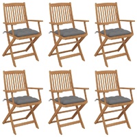 Folding Garden Chairs with Cushions Solid Wood Acacia