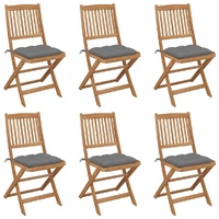 Folding Garden Chairs with Cushions Solid Wood Acacia