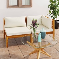 Corner Sofas with Cushions Solid Acacia Wood