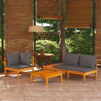 Garden Lounge Set with Cushions Acacia Wood