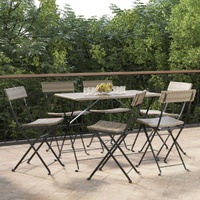 Folding Bistro Chairs Poly Rattan and Steel