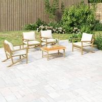 Garden Lounge Set with Cushions Bamboo