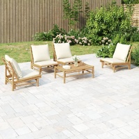 Garden Lounge Set with Cushions Bamboo