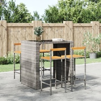 Bar Stools Poly Rattan and Solid Wood Acacia