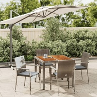 Garden Dining Set with Cushions Poly Rattan
