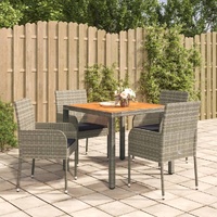 Garden Dining Set with Cushions Poly Rattan