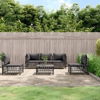 Garden Lounge Set with Cushions Steel