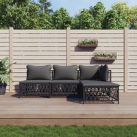 Garden Lounge Set with Cushions Steel