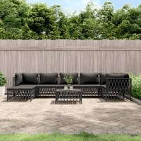 Garden Lounge Set with Cushions Steel