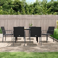 Garden Dining Set with Cushions Poly Rattan and Steel