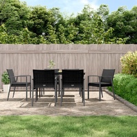 Garden Dining Set with Cushions Poly Rattan and Steel
