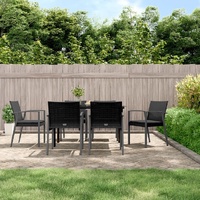 Garden Dining Set with Cushions Poly Rattan and Steel
