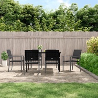 Garden Dining Set with Cushions Poly Rattan and Steel