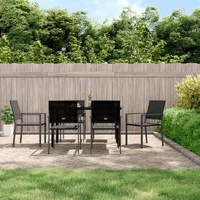 Garden Dining Set with Cushions Poly Rattan and Steel