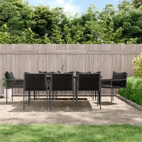 Garden Dining Set with Cushions Poly Rattan and Steel