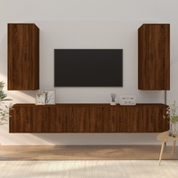 6 Piece TV Cabinet Set Engineered Wood