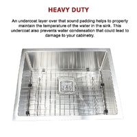 550x455mm Handmade 1.5mm Stainless Steel Undermount / Topmount Kitchen Sink with Square Waste