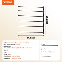 VEVOR Wall Mounted Saddle Rack, 30.9 x 29.9 x 5.5 in, Swing Out Saddle Holder, Six Tiers Horse Saddle Stand, Space Saving Horse Pad and Blanket Rack f