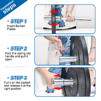 Olympic Barbell Bar 50cm Heavy Duty Dumbbell Handles Pair of Steel 100kg Weight Capacity with Spring Collars for 2" Olympic Weight Plate Strength Trai