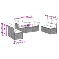 7 Piece Garden Sofa Set with Cushions Beige Poly Rattan