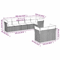8 Piece Garden Sofa Set with Cushions Black Poly Rattan