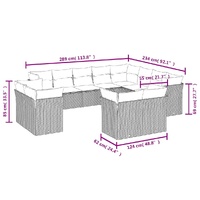 12 Piece Garden Sofa Set with Cushions Black Poly Rattan