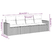 4 Piece Garden Sofa Set with Cushions Black Poly Rattan