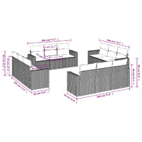 12 Piece Garden Sofa Set with Cushions Beige Poly Rattan