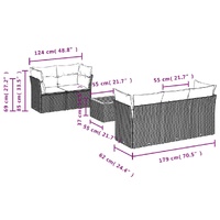 6 Piece Garden Sofa Set with Cushions Beige Poly Rattan
