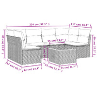 7 Piece Garden Sofa Set with Cushions Beige Poly Rattan