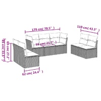 7 Piece Garden Sofa Set with Cushions Black Poly Rattan