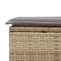 10 Piece Garden Sofa Set with Cushions Beige Poly Rattan