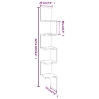 Wall Corner Shelf Brown Oak 20x20x127.5 cm Engineered Wood