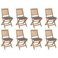 Folding Garden Chairs with Cushions Solid Wood Acacia