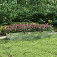 Garden Raised Bed Galvanized Steel Silver