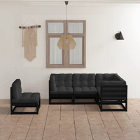 5 Piece Garden Lounge Set Solid Pinewood