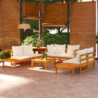 Garden Lounge Set with Cushions Acacia Wood