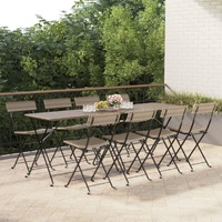 Folding Bistro Chairs Poly Rattan and Steel
