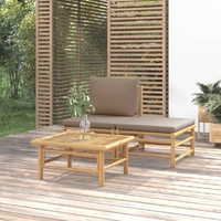 Garden Lounge Set with Cushions Bamboo