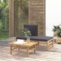 Garden Lounge Set with Cushions Bamboo