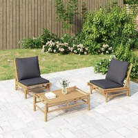 Garden Lounge Set with Cushions Bamboo