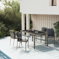 Garden Dining Set with Cushions Poly Rattan